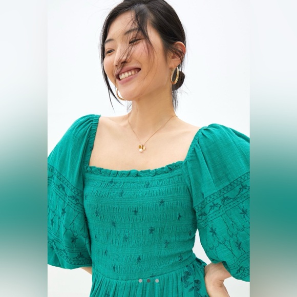 Anthropologie Bonnie Smocked Midi Dress (Size S) - Picture 3 of 5